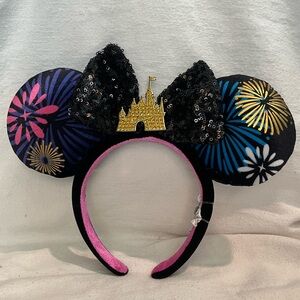 WDW Castle Fireworks Ears! Minnie Mouse Ears Headband! Firework display sequins
